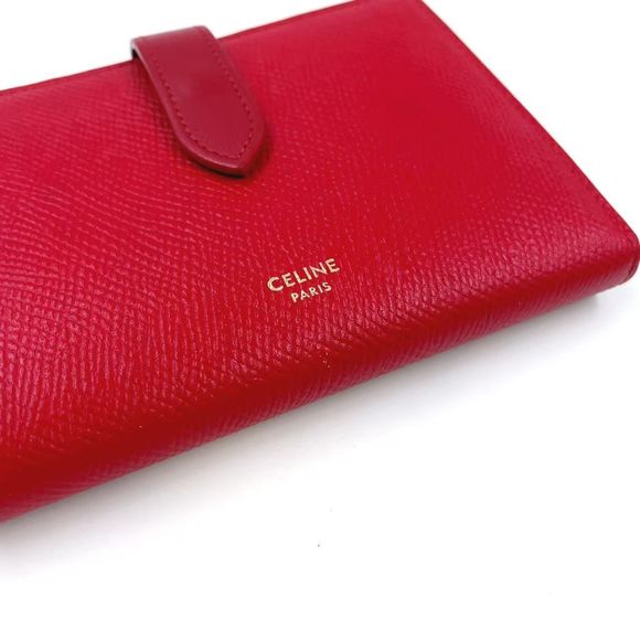 Celine Medium Strap Wallet Leather Red Gold - Picture 4 of 14